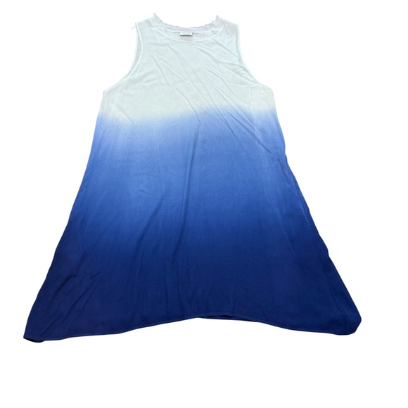 Jofit Women's Large Sleeveless Ombre Dress White Blue Casual Tank - Picture 1 of 11